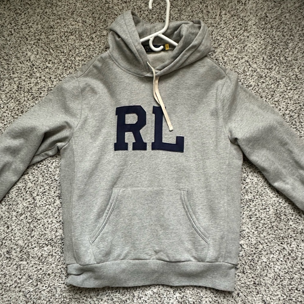 Polo Ralph Lauren RL Monogram Gray & Navy Blue Sweatshirt